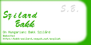 szilard bakk business card