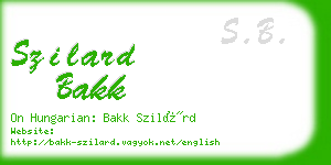 szilard bakk business card
